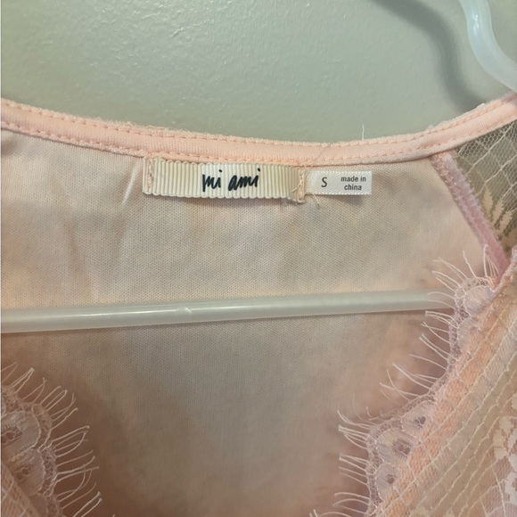 NWT Francesca's pink sheer lace babydoll long sleeve top fairy core size S - Picture 3 of 16